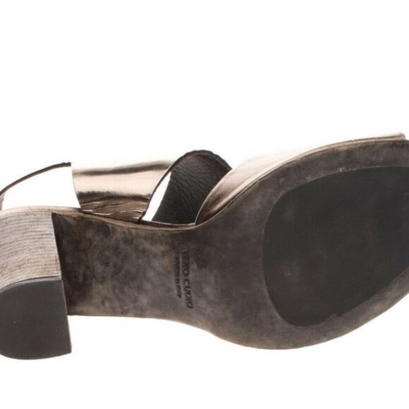 Brand new LEMARE Leather Slingback Sandals US 9.5 Metallic Made in Italy - Picture 4 of 5